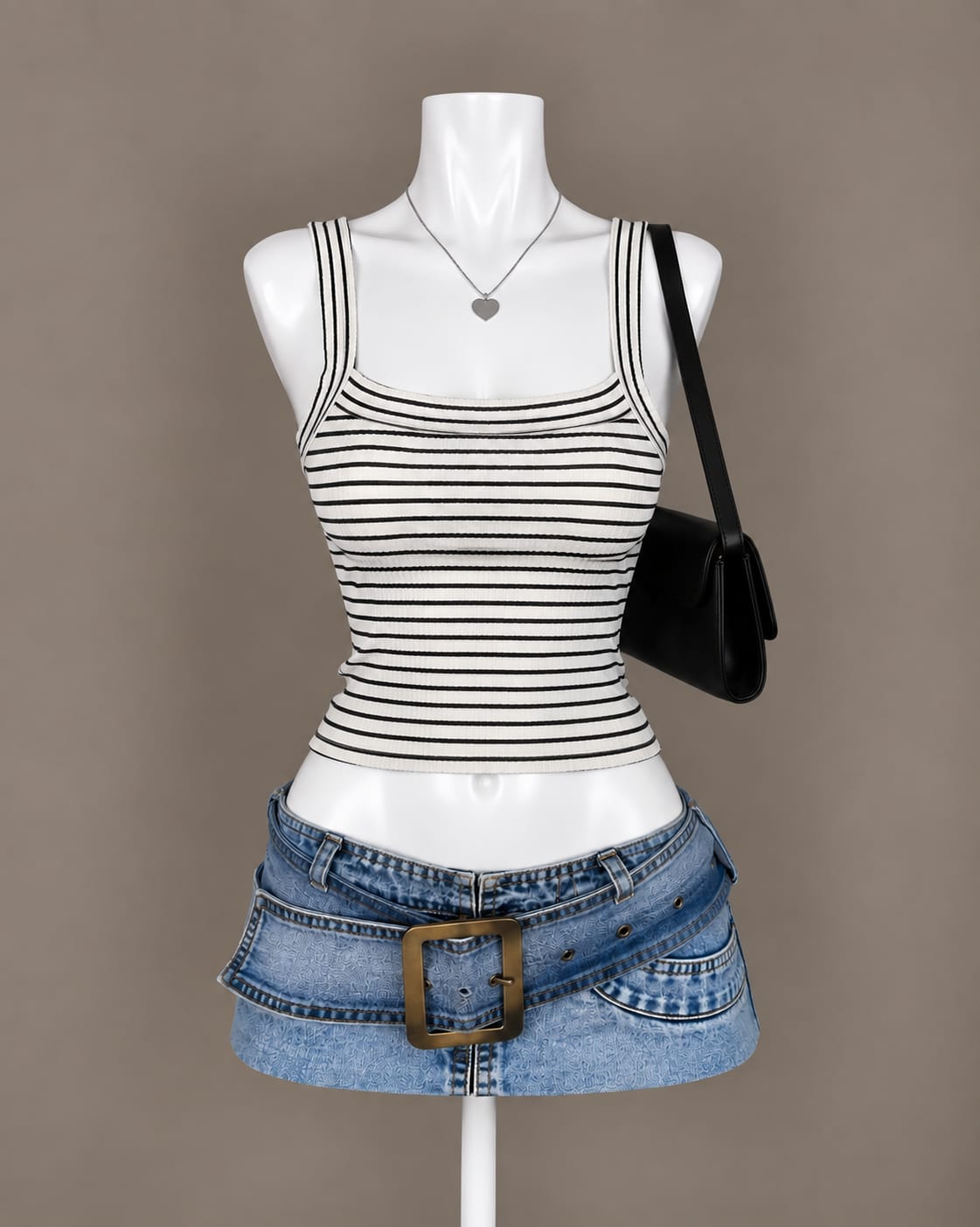 White Striped Tank Top