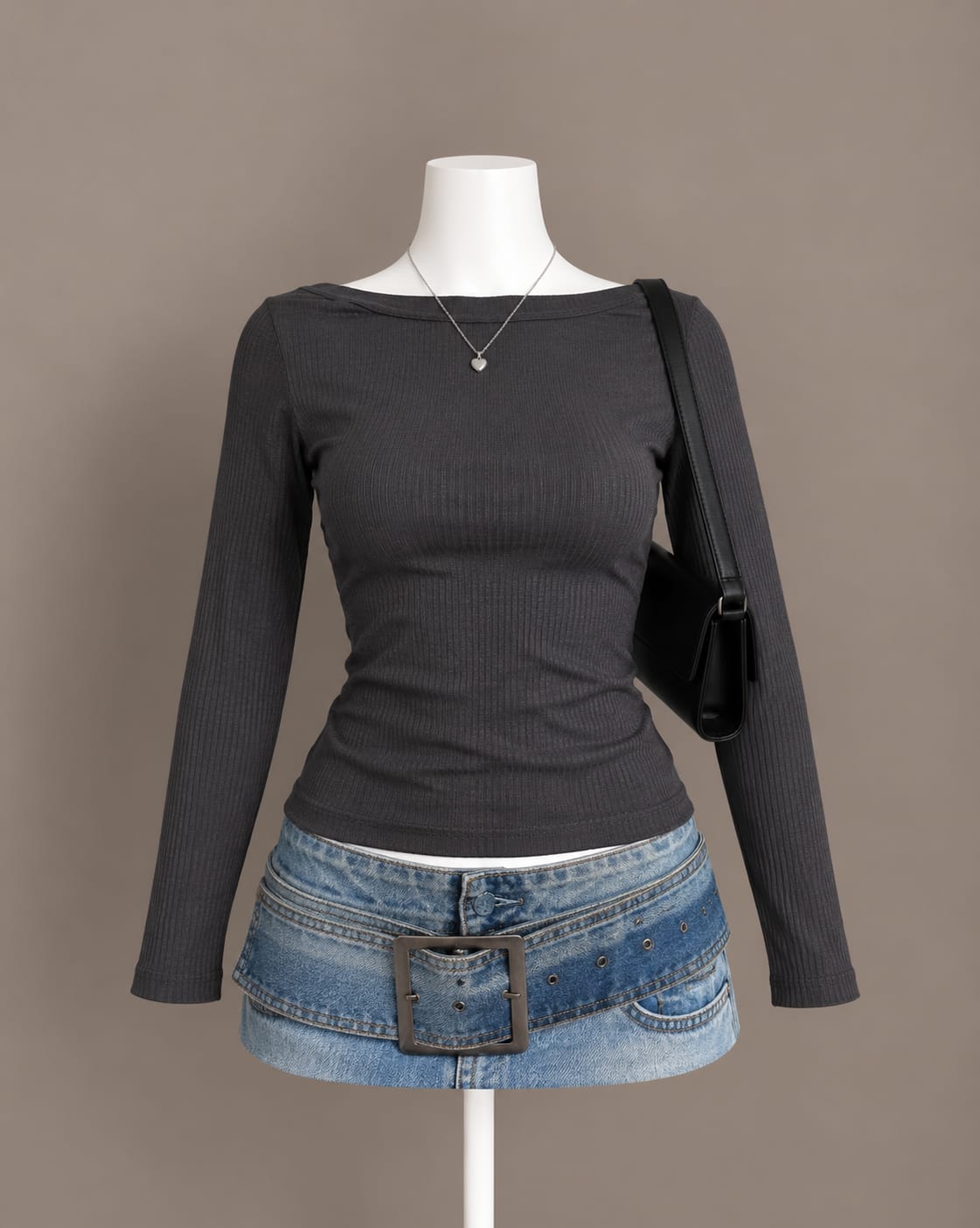 Charcoal Long Sleeve Top