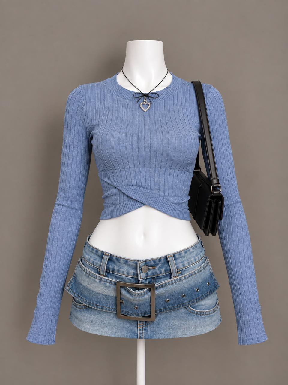Blue Crop Top