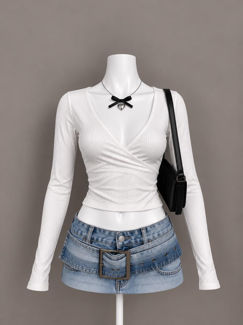 White Wrap Top